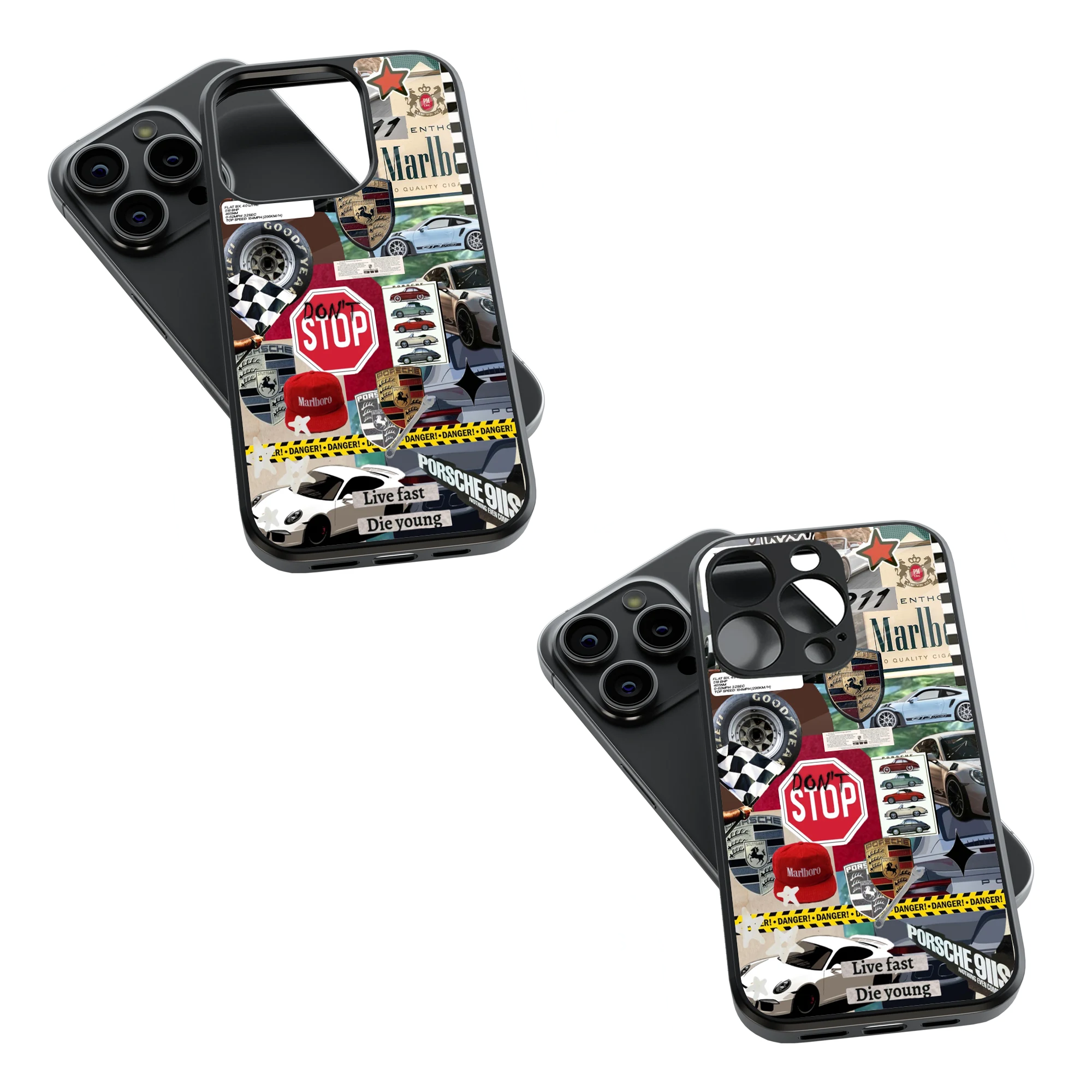 Trendy Glass Back Mobile Case for iPhone, Samsung, Redmi, OnePlus, Google Pixel, Motorola