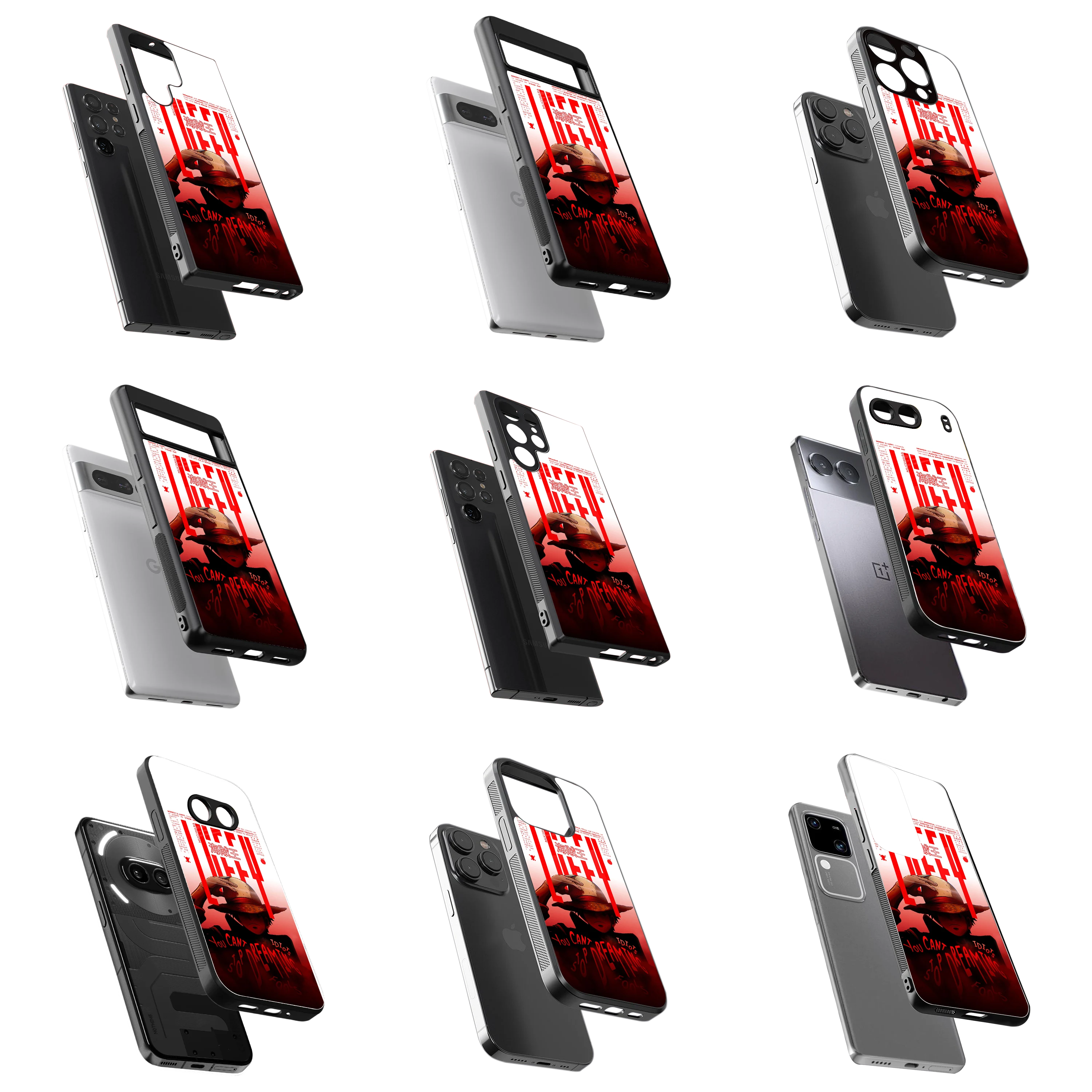 Durable Glass Back Mobile Case for iPhone, Samsung, OnePlus, Google Pixel, Redmi, Vivo, Oppo