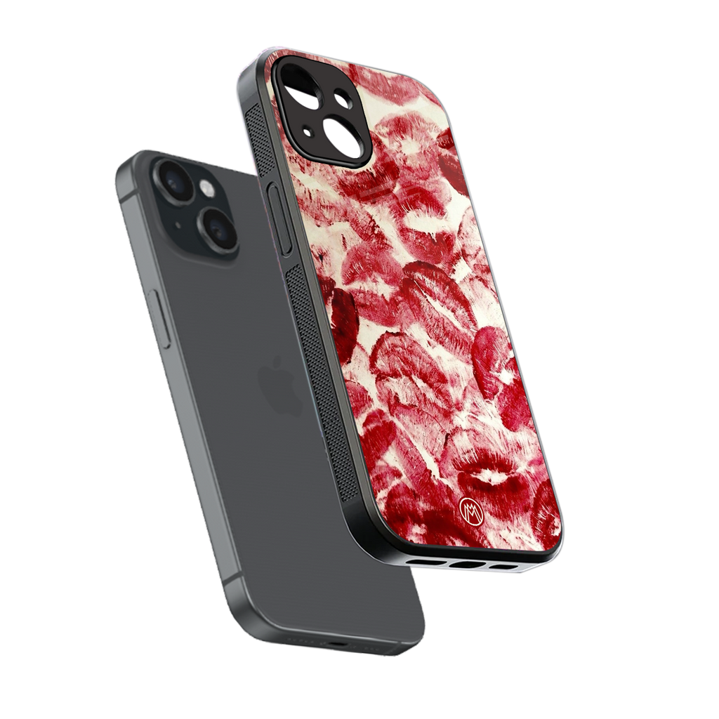 lip glam back phone cover | glass case for iphone 13 mini