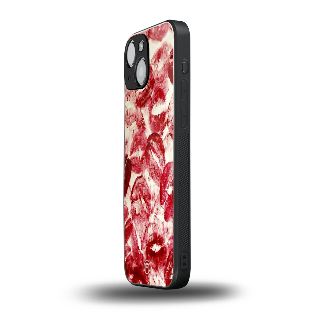lip glam back phone cover | glass case for iphone 13 mini