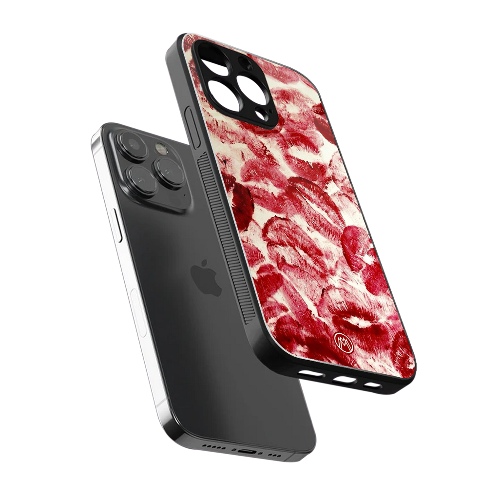 lip glam back phone cover | glass case for iphone 13 pro