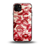 lip glam back phone cover | glass case for iphone 14 plus