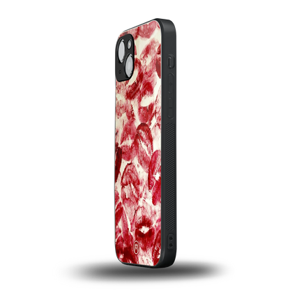 lip glam back phone cover | glass case for iphone 15 plus