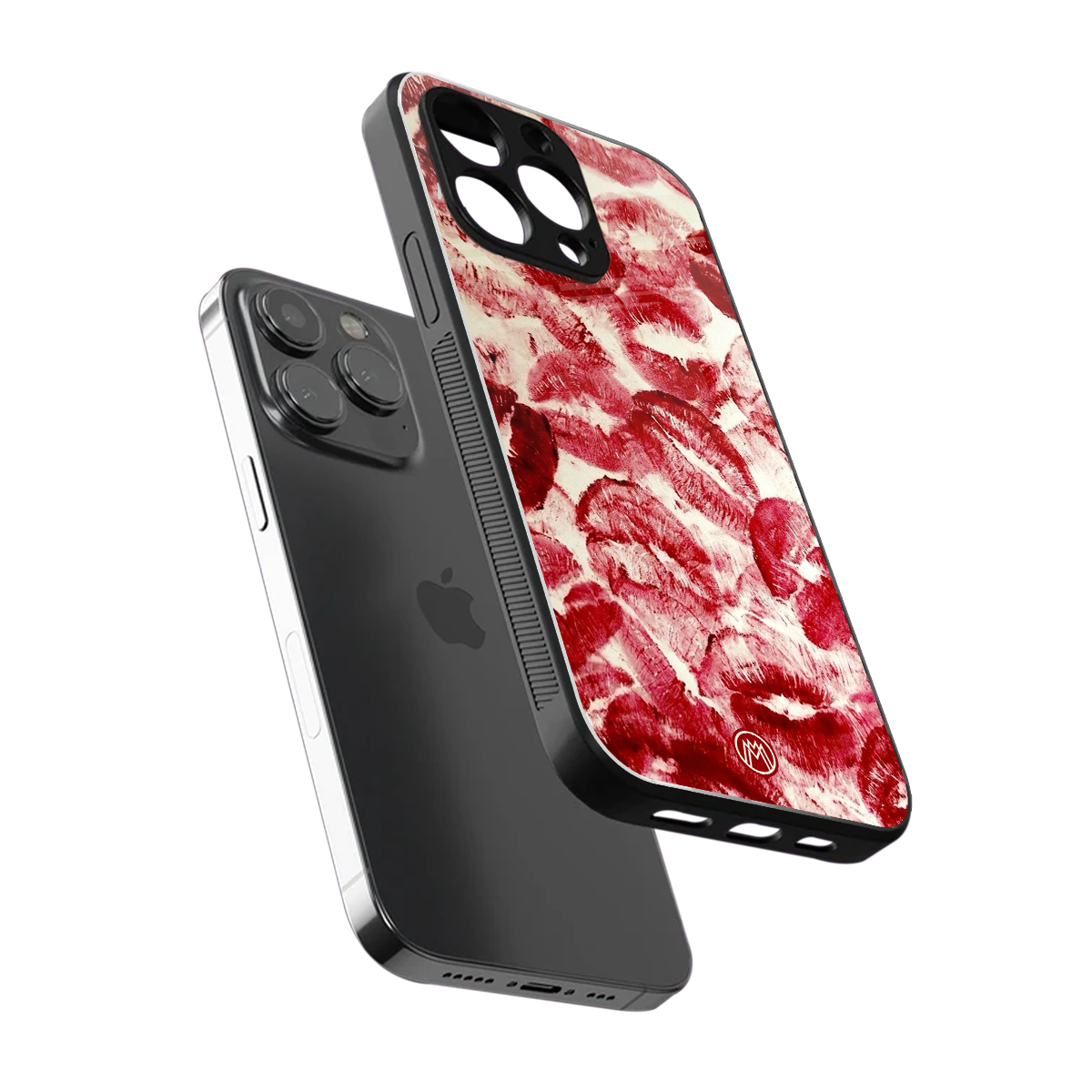 lip glam back phone cover | glass case for iphone 15 pro max