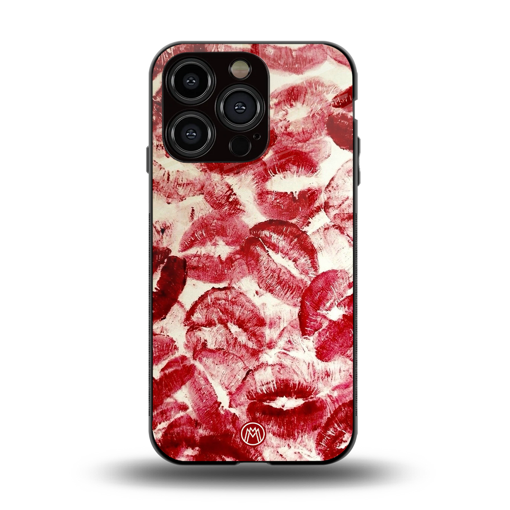 lip glam back phone cover | glass case for iphone 15 pro