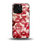 lip glam back phone cover | glass case for iphone 15 pro