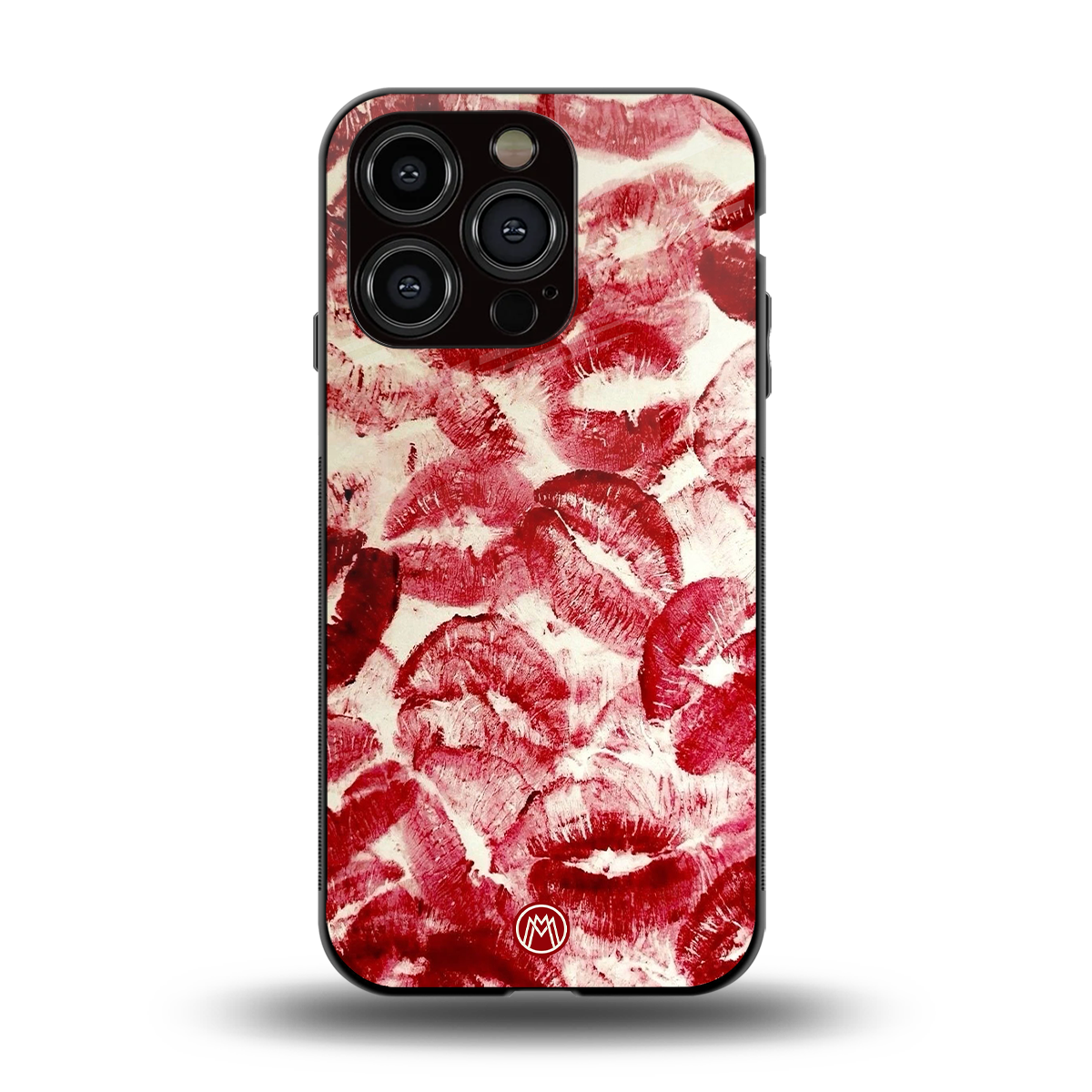 lip glam back phone cover | glass case for iphone 15 pro