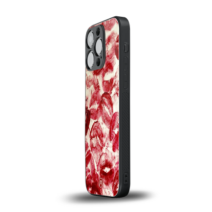 lip glam back phone cover | glass case for iphone 15 pro