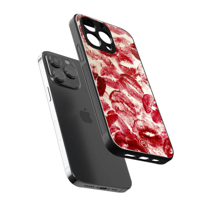 lip glam back phone cover | glass case for iphone 15 pro