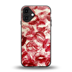 lip glam back phone cover | glass case for iphone 16 plus