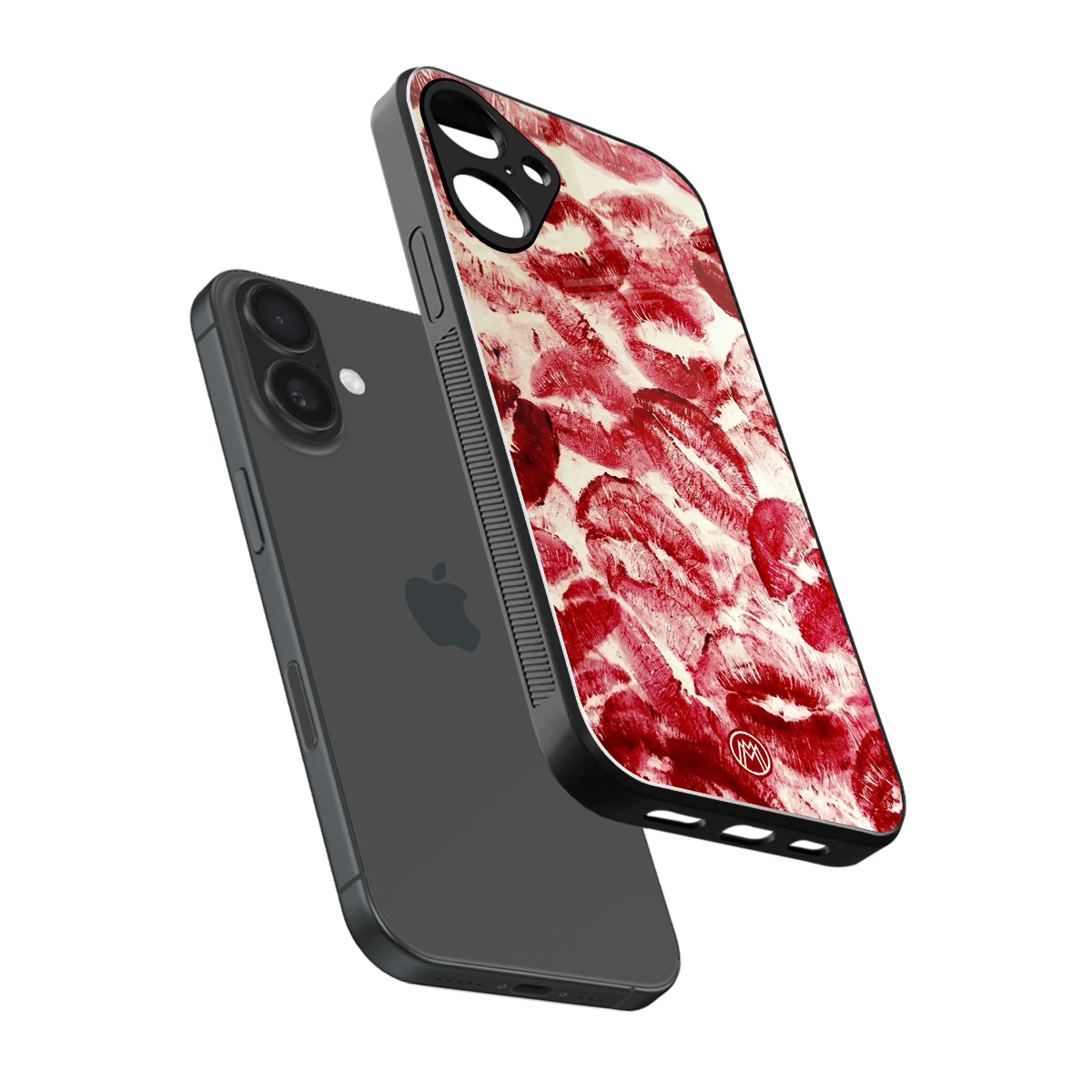 lip glam back phone cover | glass case for iphone 16 plus