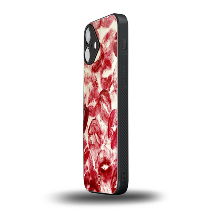 lip glam back phone cover | glass case for iphone 16 plus
