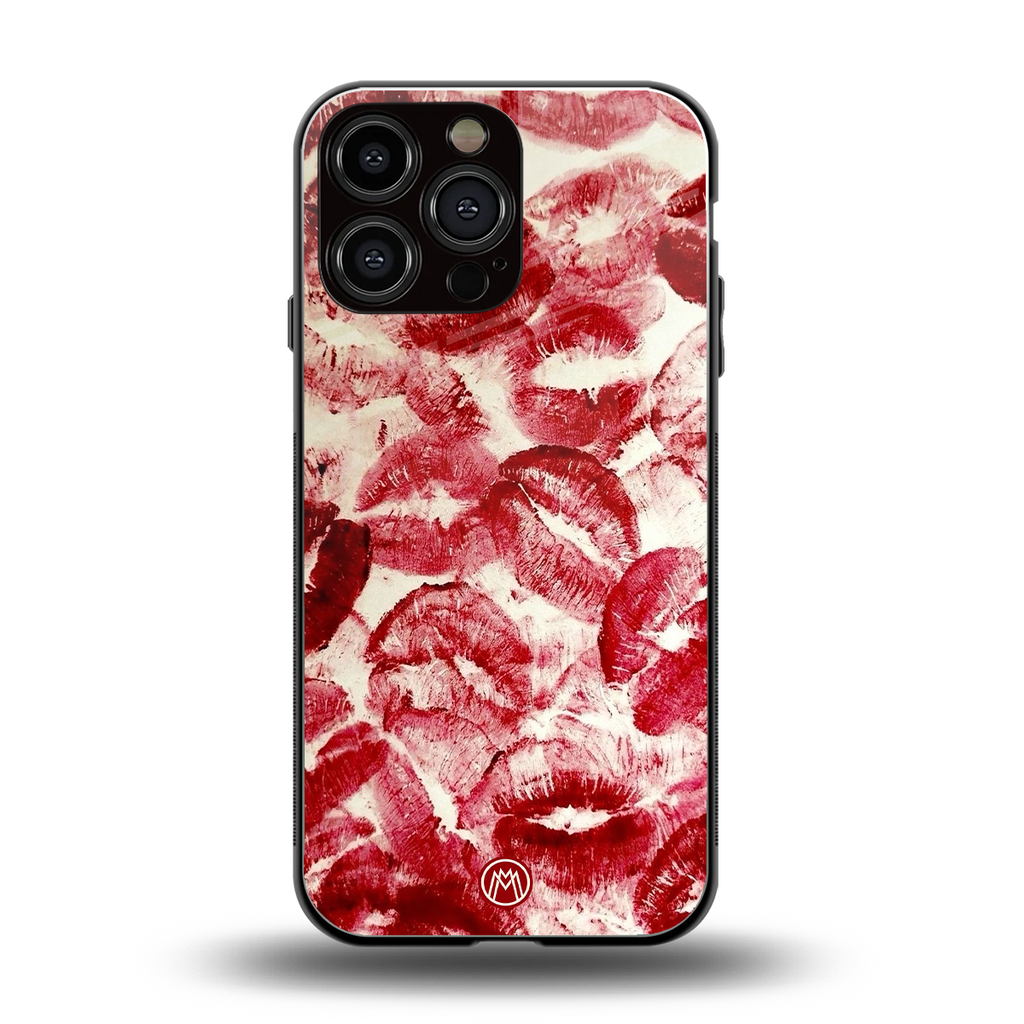 lip glam back phone cover | glass case for iphone 16 pro max