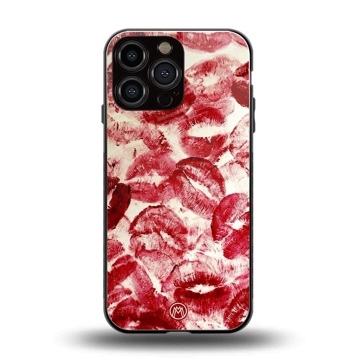 lip glam back phone cover | glass case for iphone 16 pro max