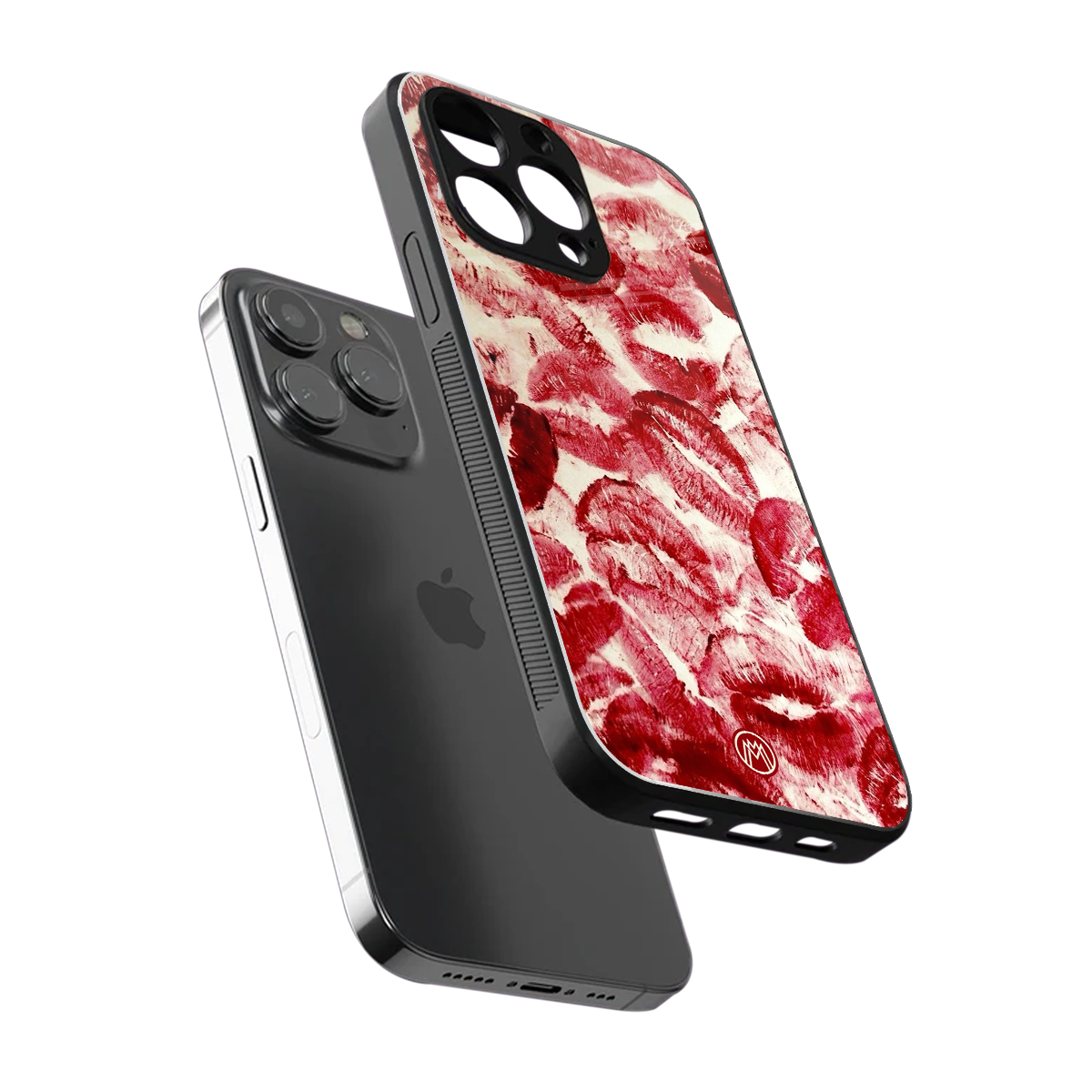 lip glam back phone cover | glass case for iphone 16 pro max