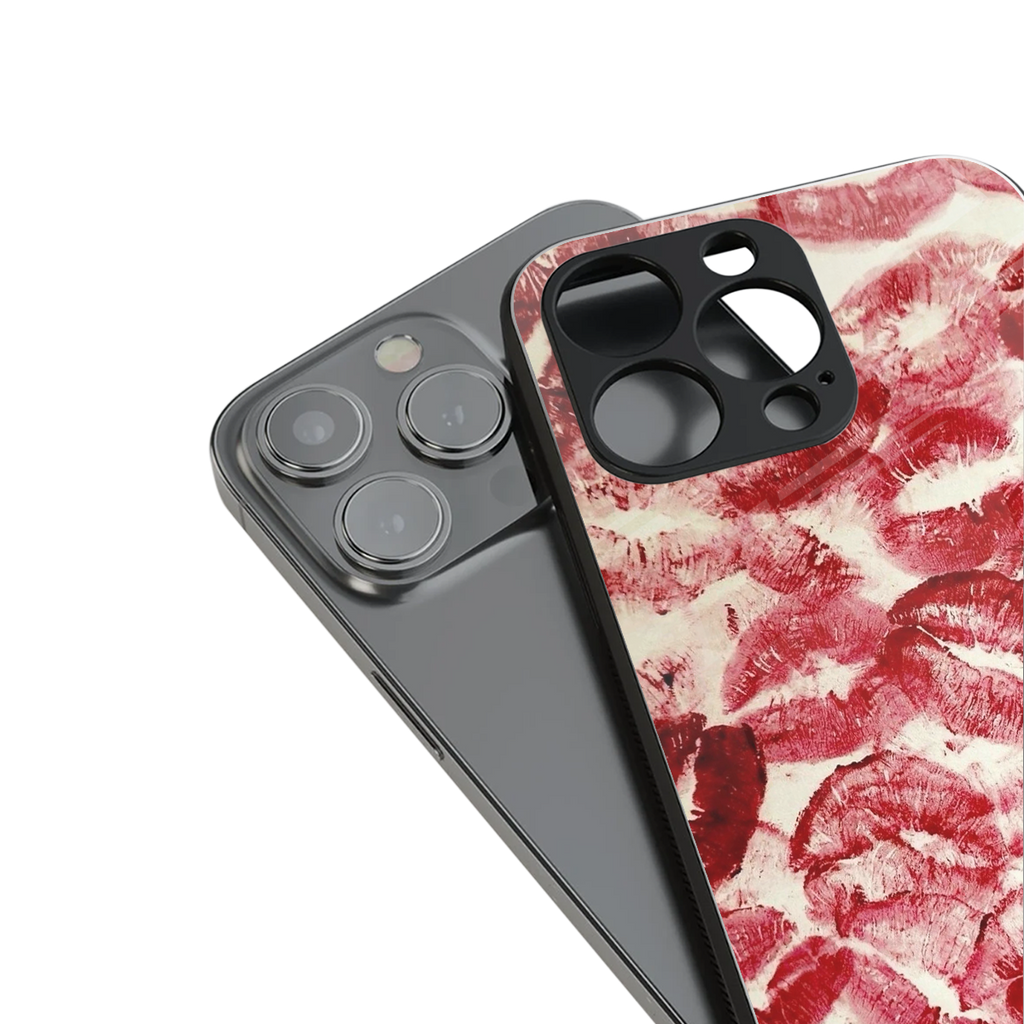 lip glam back phone cover | glass case for iphone 13 pro max