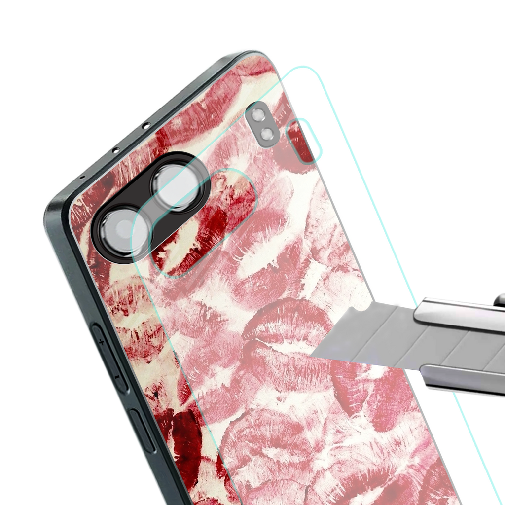 lip glam back phone cover | glass case for oneplus nord 4