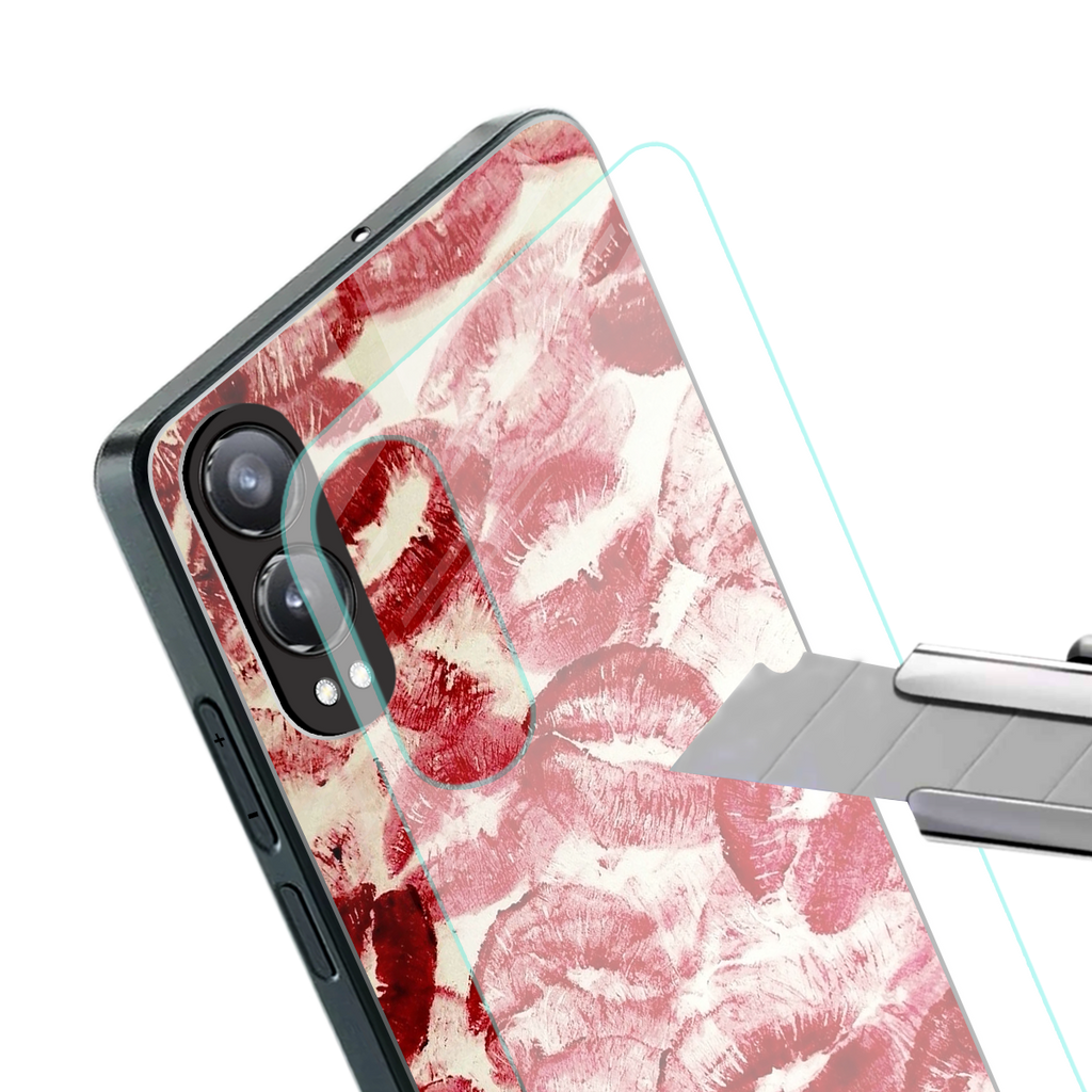 lip glam back phone cover | glass case for oneplus nord ce 4 lite