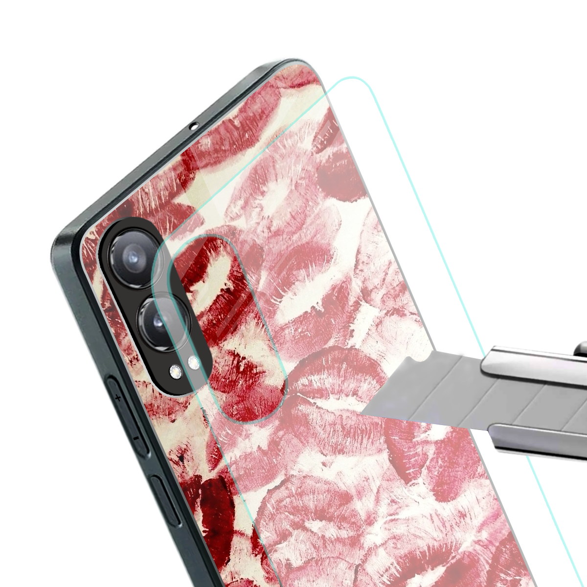 lip glam back phone cover | glass case for oneplus nord ce 4 lite