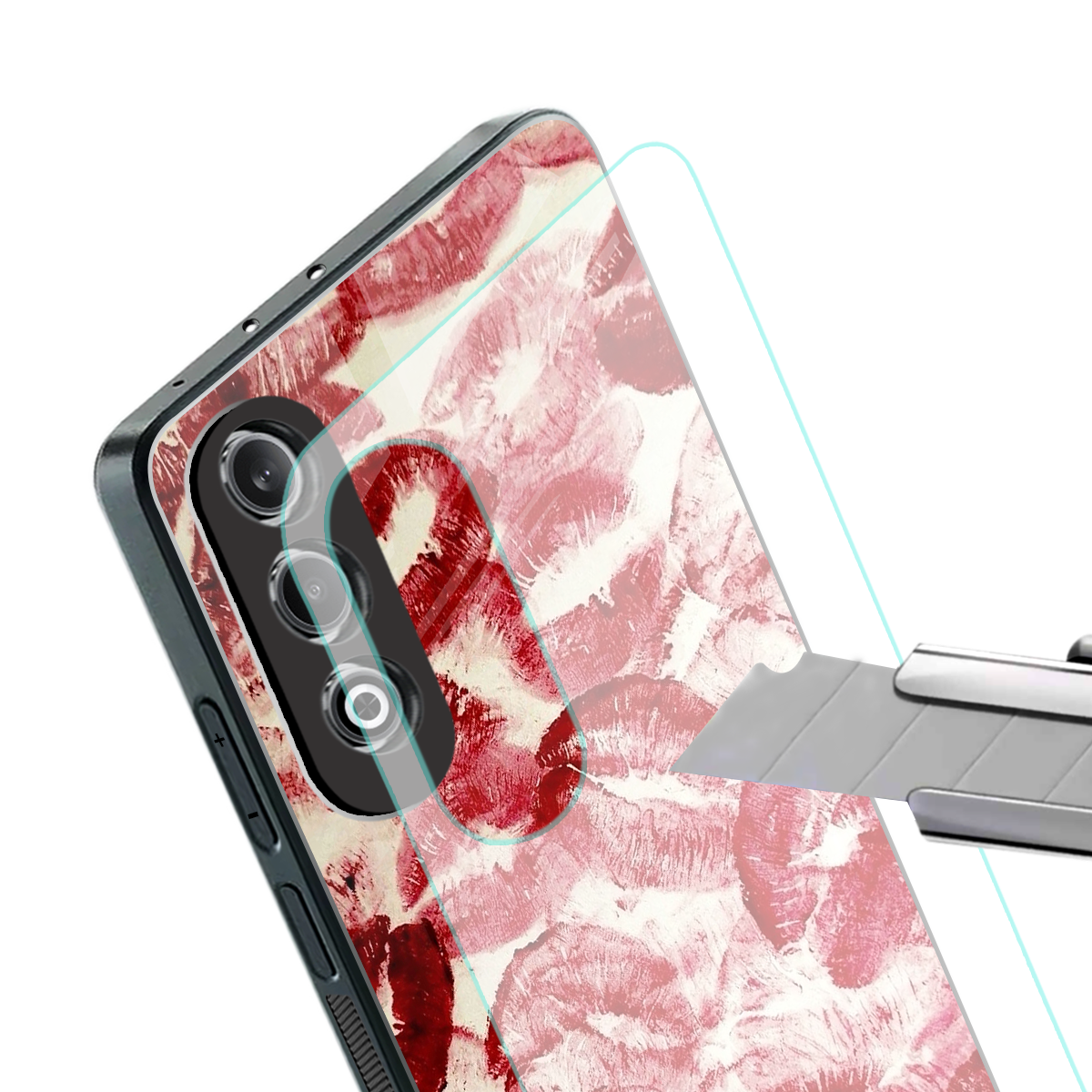 lip glam back phone cover | glass case for oneplus nord ce 4