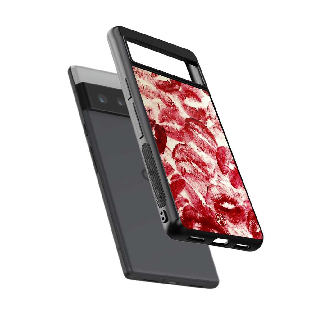 lip glam back phone cover | glass case for google pixel 6 pro