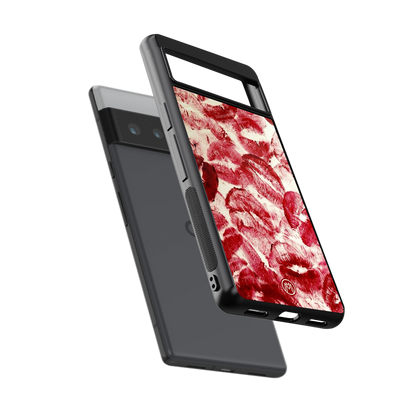 lip glam back phone cover | glass case for google pixel 6 pro
