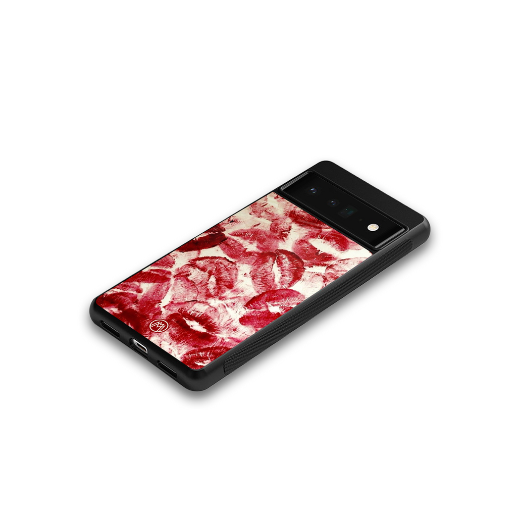 lip glam back phone cover | glass case for google pixel 6 pro