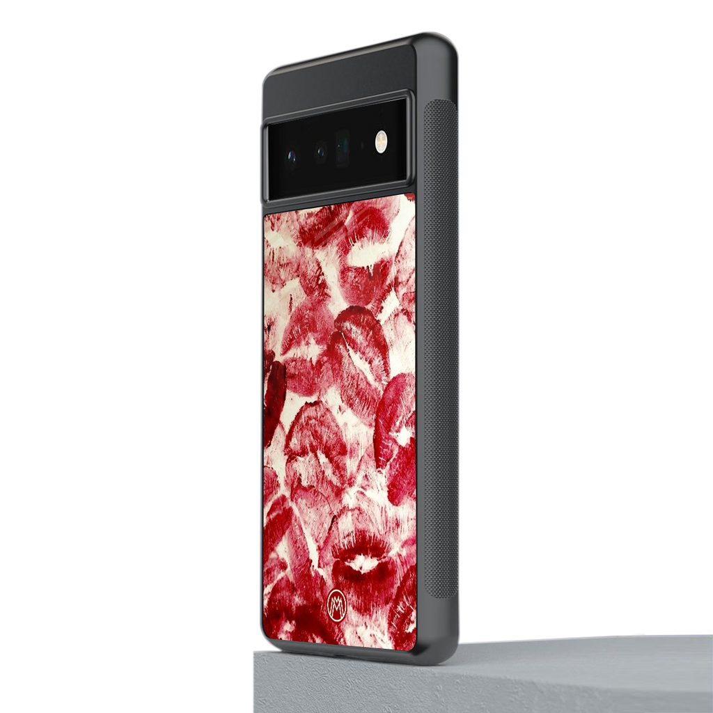 lip glam back phone cover | glass case for google pixel 6 pro