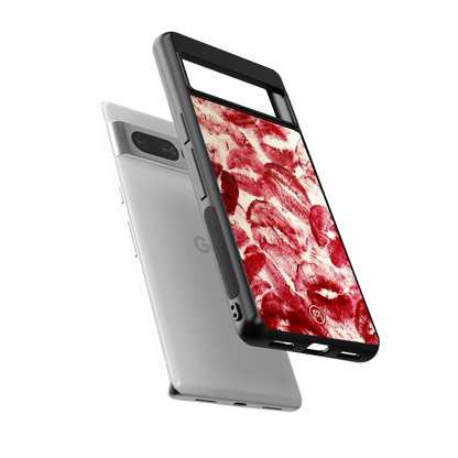 lip glam back phone cover | glass case for google pixel 7 pro
