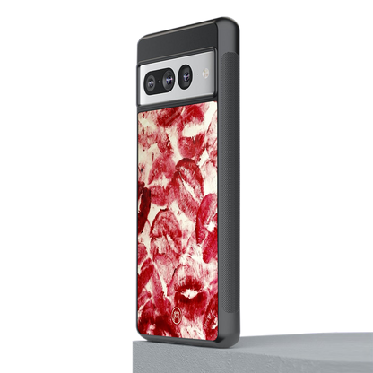 lip glam back phone cover | glass case for google pixel 7 pro