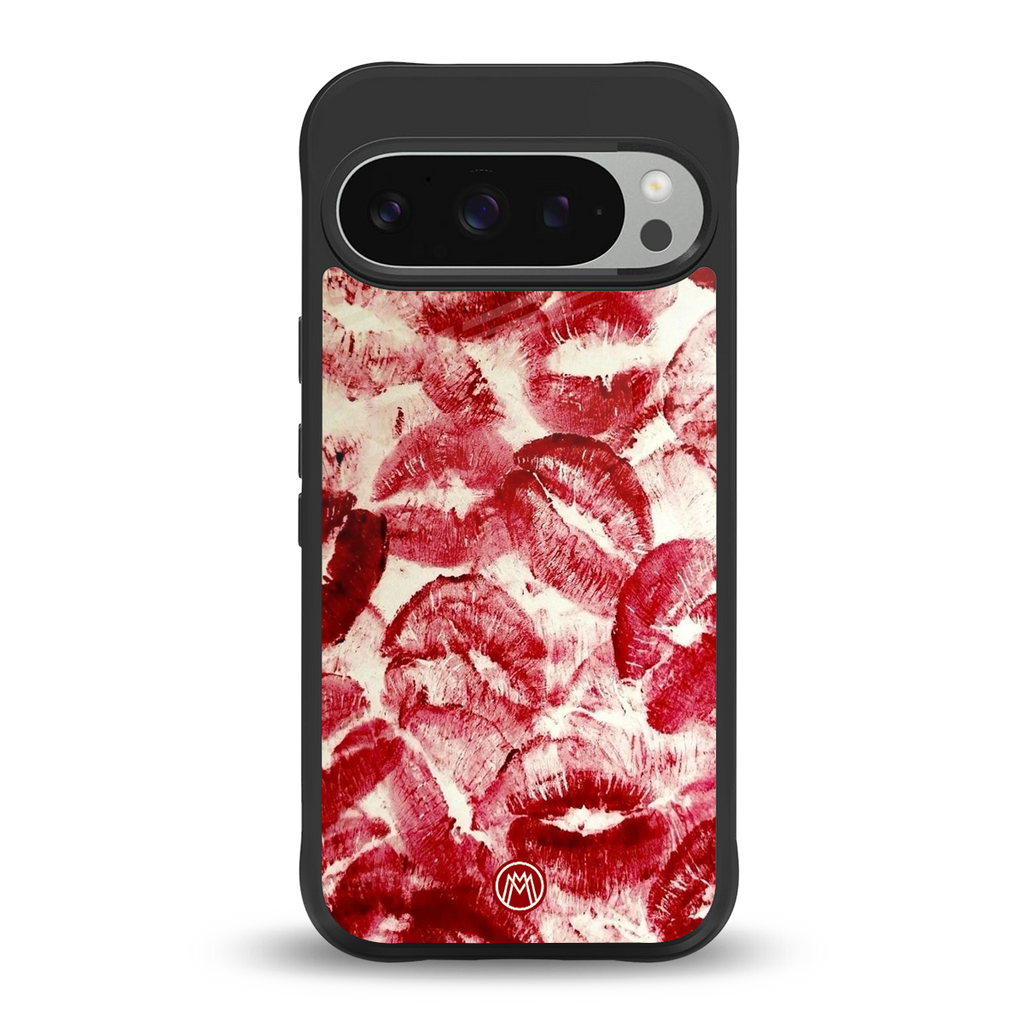 lip glam back phone cover | glass case for google pixel 9 pro xl