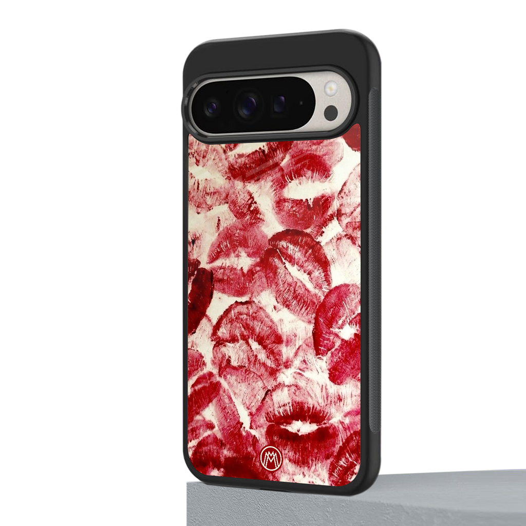 lip glam back phone cover | glass case for google pixel 9 pro xl