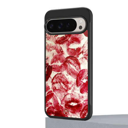 lip glam back phone cover | glass case for google pixel 9 pro xl