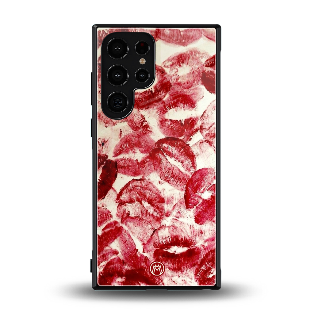 lip glam back phone cover | glass case for samsung galaxy s24 ultra