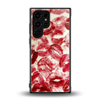 lip glam back phone cover | glass case for samsung galaxy s23 ultra