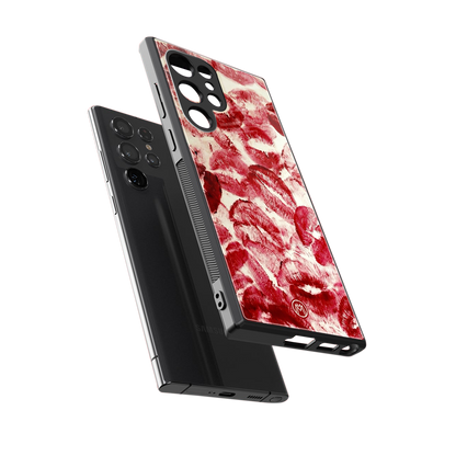 lip glam back phone cover | glass case for samsung galaxy s23 ultra