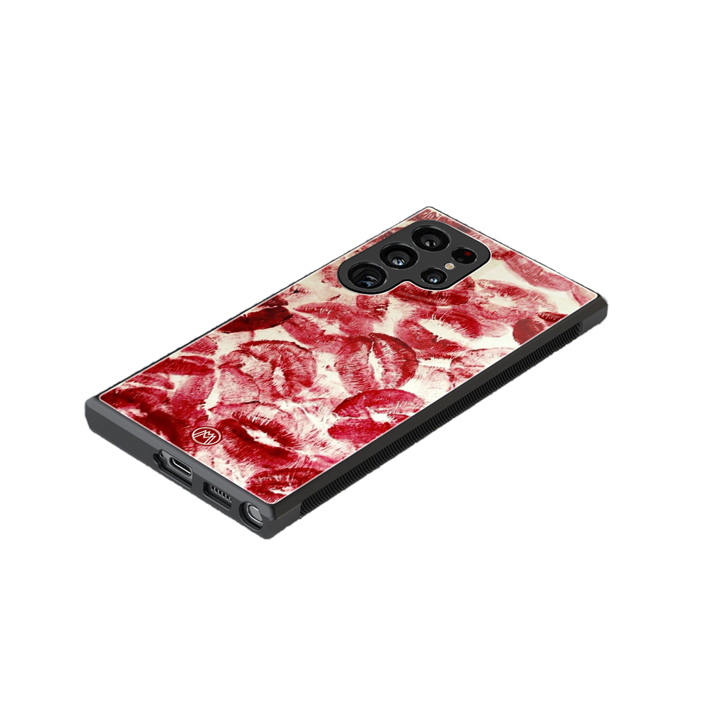 lip glam back phone cover | glass case for samsung galaxy s23 ultra