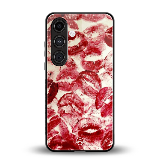 lip glam back phone cover | glass case for samsung galaxy s23 plus