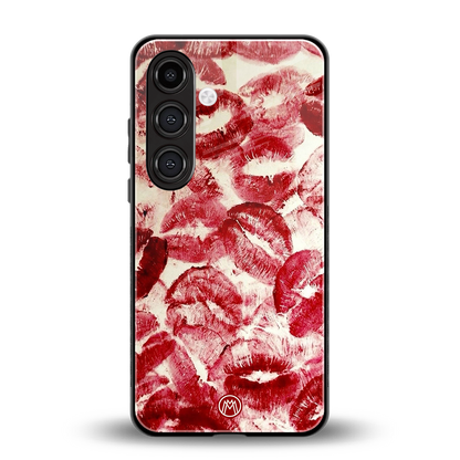 lip glam back phone cover | glass case for samsung galaxy s24 plus