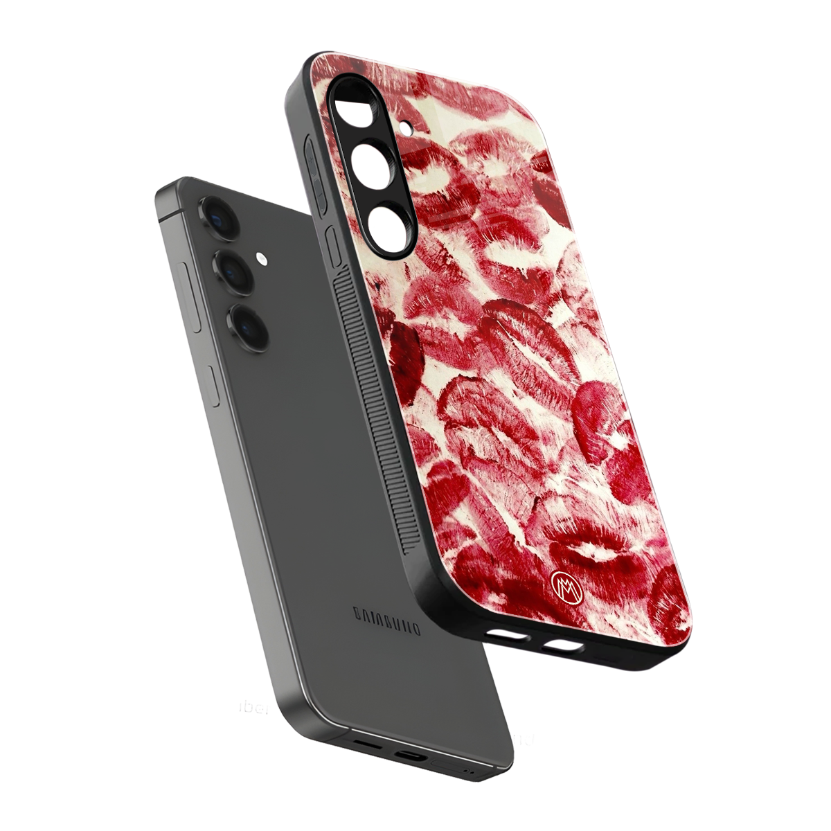 lip glam back phone cover | glass case for samsung galaxy s24 plus