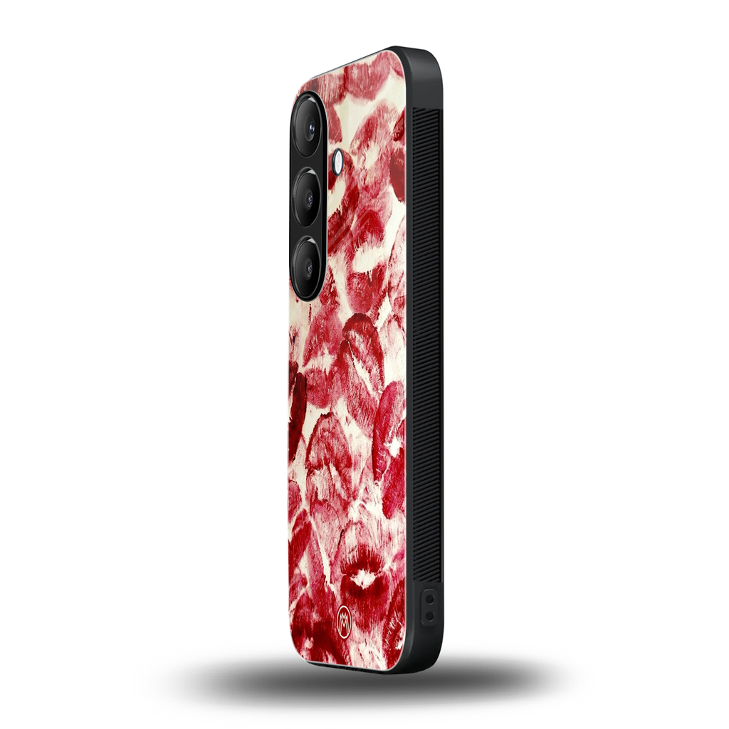 lip glam back phone cover | glass case for samsung galaxy s25 plus