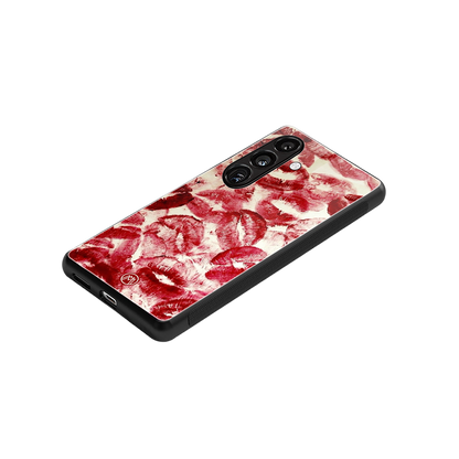 lip glam back phone cover | glass case for samsung galaxy s24 plus