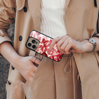 lip glam back phone cover | glass case for iphone 13 pro max