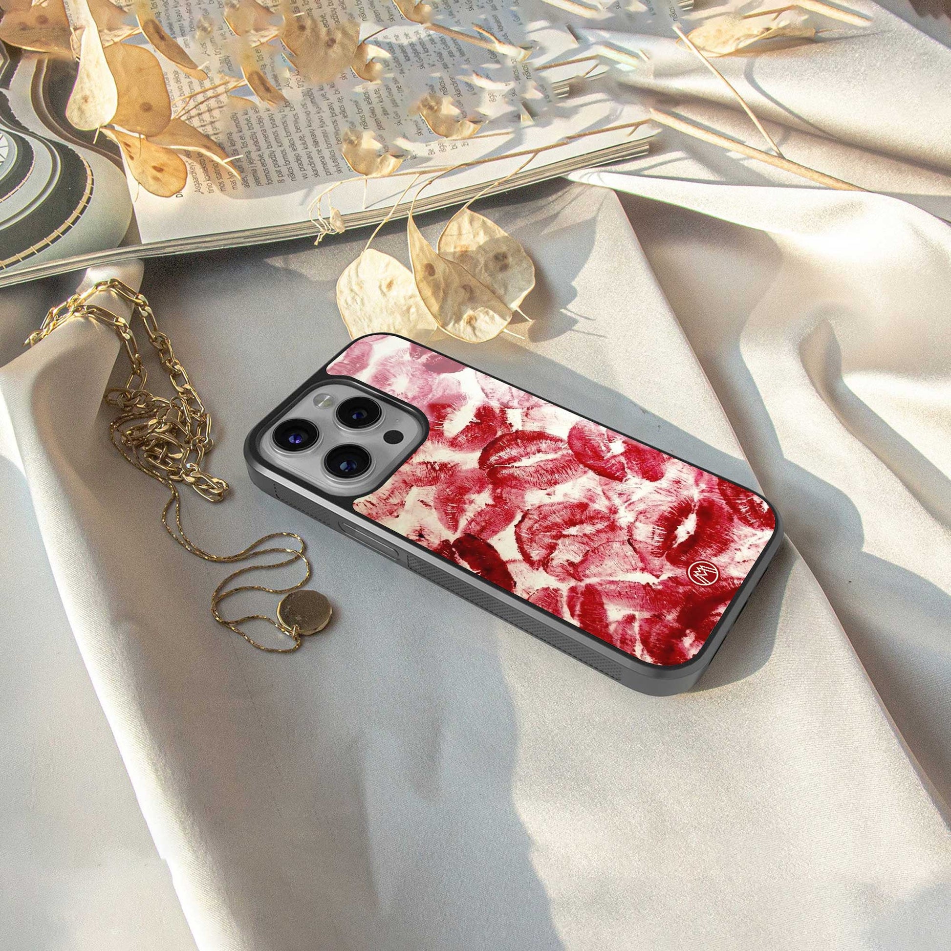 lip glam back phone cover | glass case for iphone 13 pro max