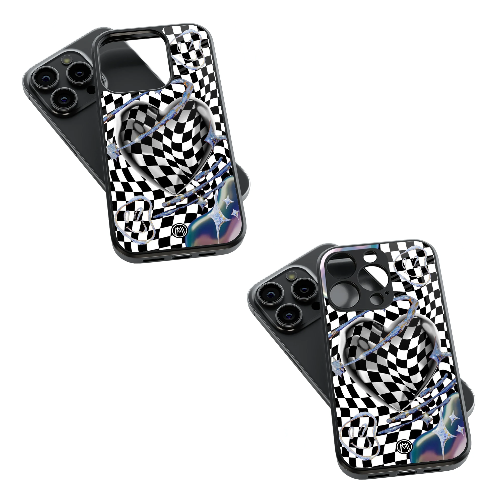 Trendy Glass Back Mobile Case for iPhone, Samsung, Redmi, OnePlus, Google Pixel, Motorola