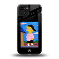 lisa simpson back phone cover | glass case for iphone 13 mini
