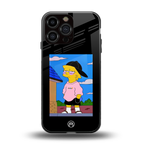 lisa simpson back phone cover | glass case for iphone 13 pro max