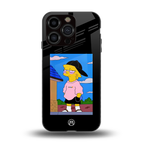 lisa simpson back phone cover | glass case for iphone 13 pro
