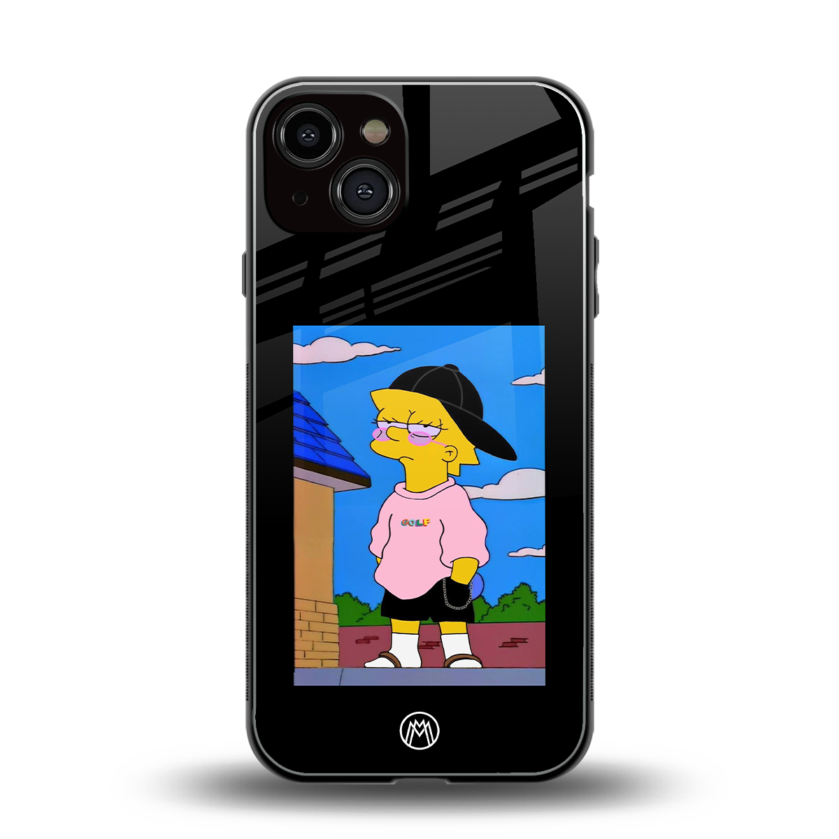 lisa simpson back phone cover | glass case for iphone 13