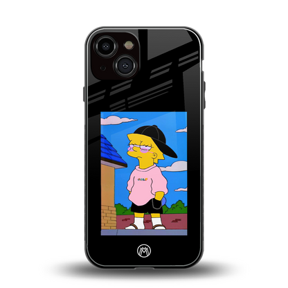 lisa simpson back phone cover | glass case for iphone 13